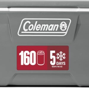 Coleman Classic Series Insulated Portable Rolling Cooler with Wheels, Leak-Resistant Outdoor Hard Cooler Keeps Ice up to 5 Days, 100-Quart